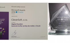 Získali sme ocenenie Microsoft Awards 2018 / Finalist za projekt „Digital Checklist: Kontrola kvality výroby ako služba v Cloude“